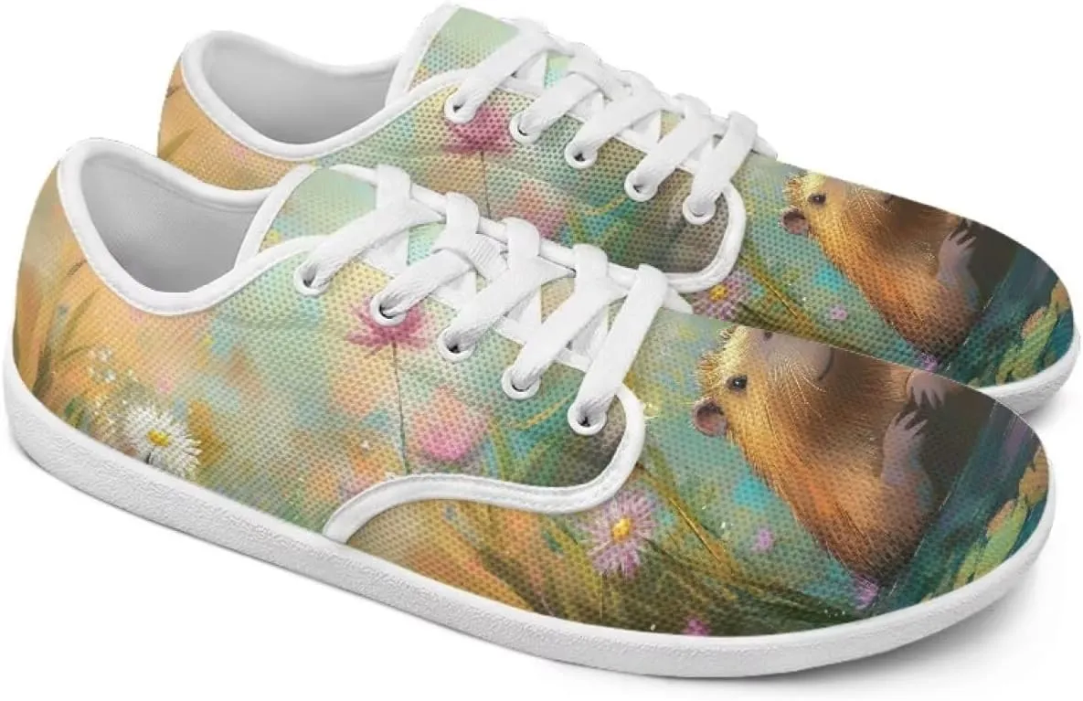 chaqlin Flats Shoes Women Dressy Comfortable Animal Print Lace Up Sneakers Comfortable Wide Barefoot Shoe Casual Walking Sneaker
