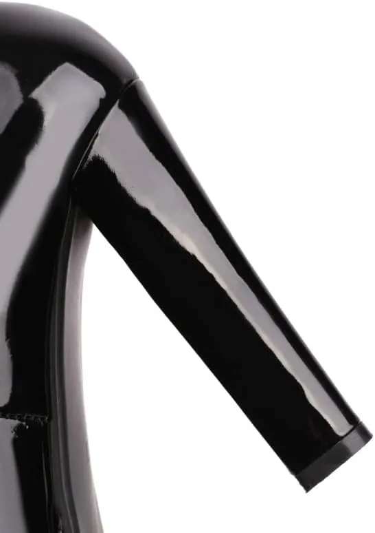 Elbslutt Womens Platform Heels Loafers Chunky Patent Leather High Heel Closed Square Toe Slip On Pumps Oxford Penny Loafers Shoes Chain Dressy Fashionable Business Casual Shoes