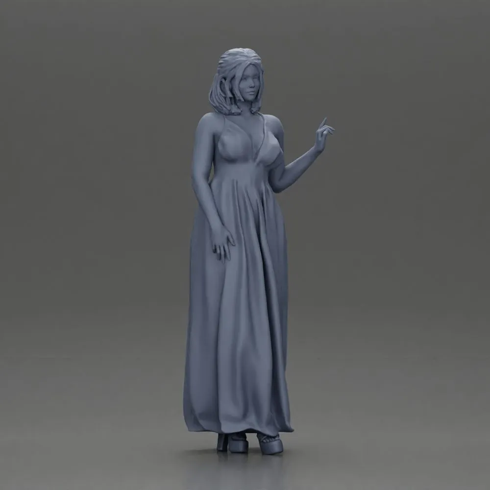 fashionable girl standing and posing in a robe and heels