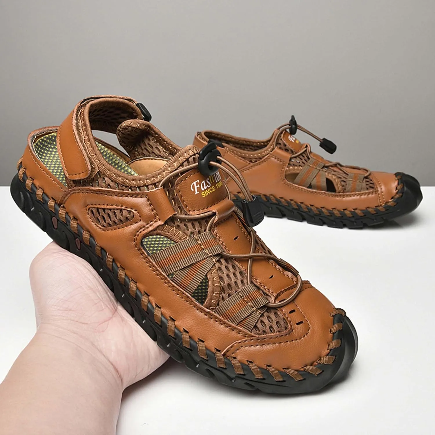 GeRRiT Mens Outdoor Casual Sandals Slippers Lightweight Anti-slip Sports Water Water Shoes Breathable Men's Sandals Fashion Hundred Sports Walking Shoes