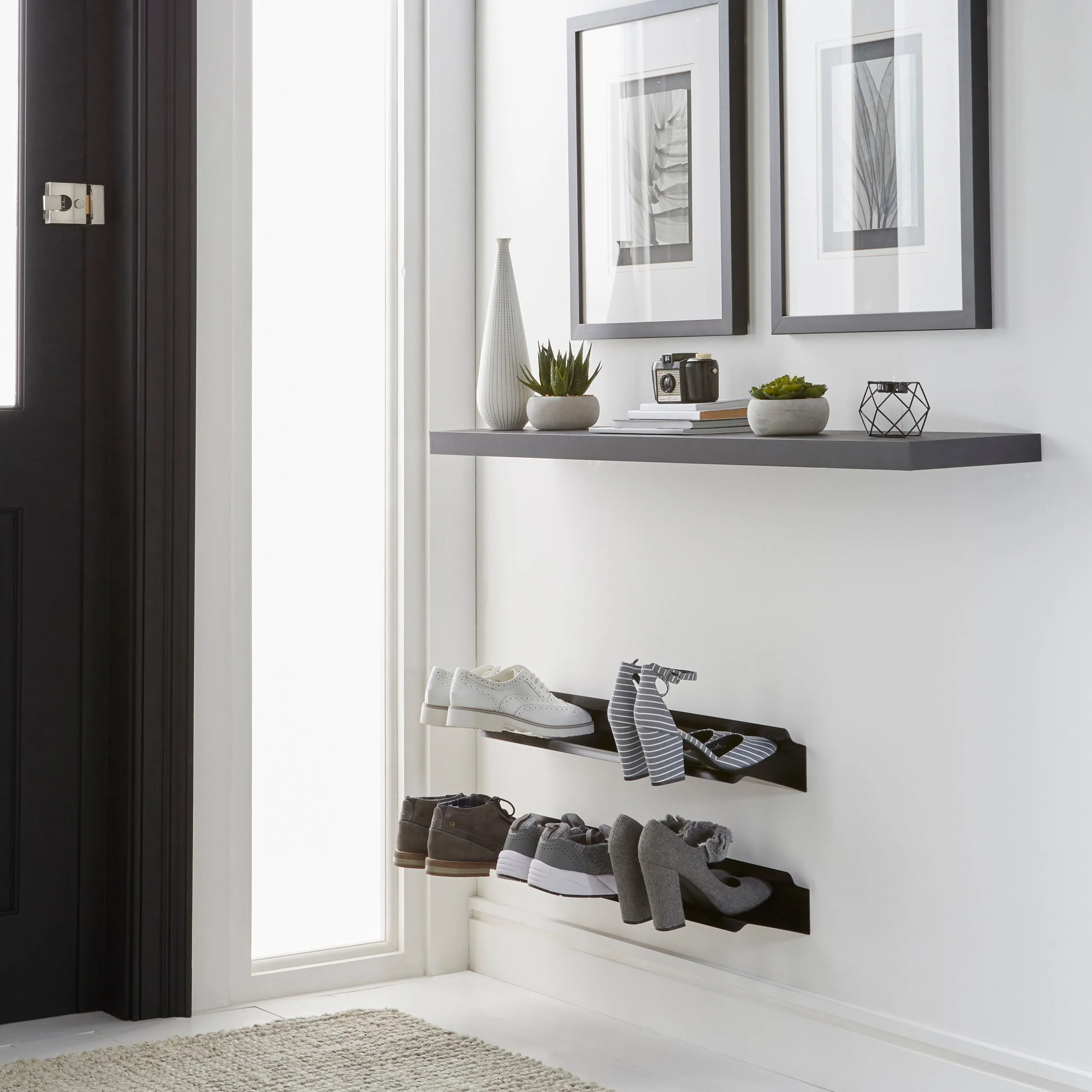 J-ME - Horizontal Floating Shoe Rack 700mm - Black
