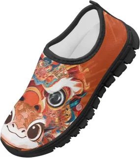 Kids Sneakers for Boys Girls Elastic Slip On School Shoes Lightweight Breathable Tennis Shoes for Running Gym Size 11-15 Black Sole