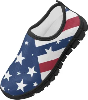 Kids Sneakers for Boys Girls Elastic Slip On School Shoes Lightweight Breathable Tennis Shoes for Running Gym Size 11-15 Black Sole