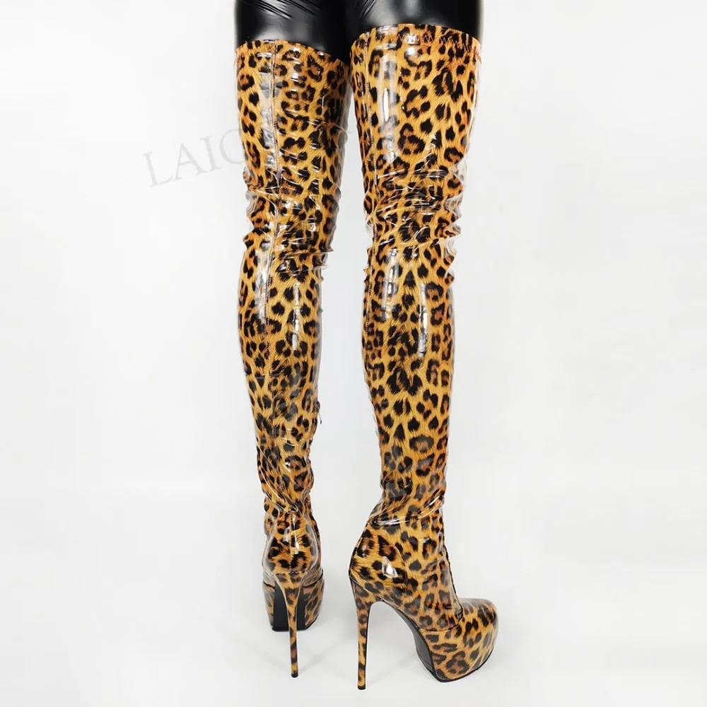 Leopard Thigh High Boots