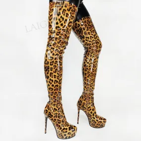 Leopard Thigh High Boots