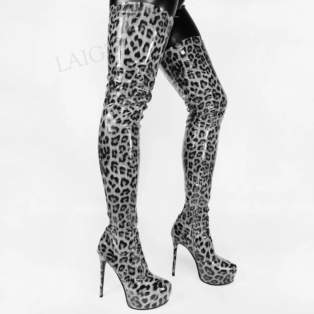 Leopard Thigh High Boots