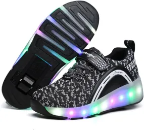 Nsasy Girls Boys Roller Shoes with LED Light Up Wheels Sneakers Kids Roller Skates Shoes for Kids for Children