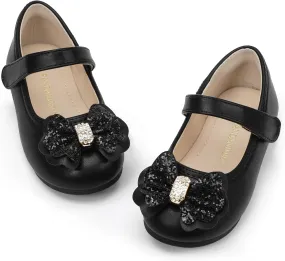 PANDANINJIA Flower Girl Shoes Toddler Little Kid Ballet Flats Pearls Wedding Party Mary Jane Girls Dress Shoes
