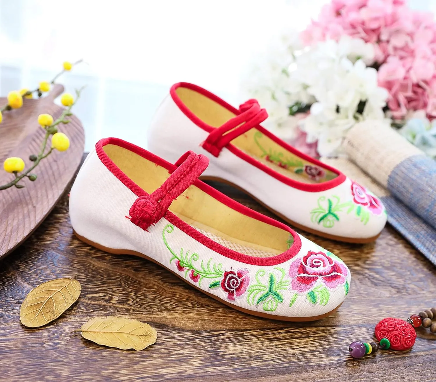 Stunner Women's Vintage Embroidered Shoes Comfortable Flat Shoes Mary Jane Shoes