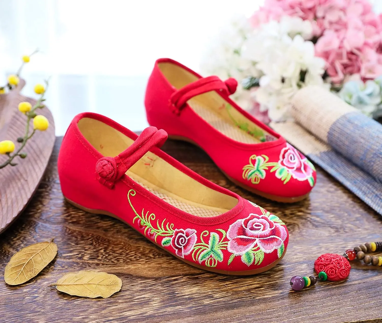 Stunner Women's Vintage Embroidered Shoes Comfortable Flat Shoes Mary Jane Shoes