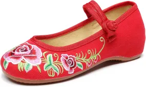 Stunner Women's Vintage Embroidered Shoes Comfortable Flat Shoes Mary Jane Shoes