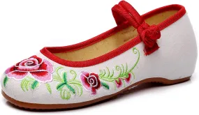 Stunner Women's Vintage Embroidered Shoes Comfortable Flat Shoes Mary Jane Shoes