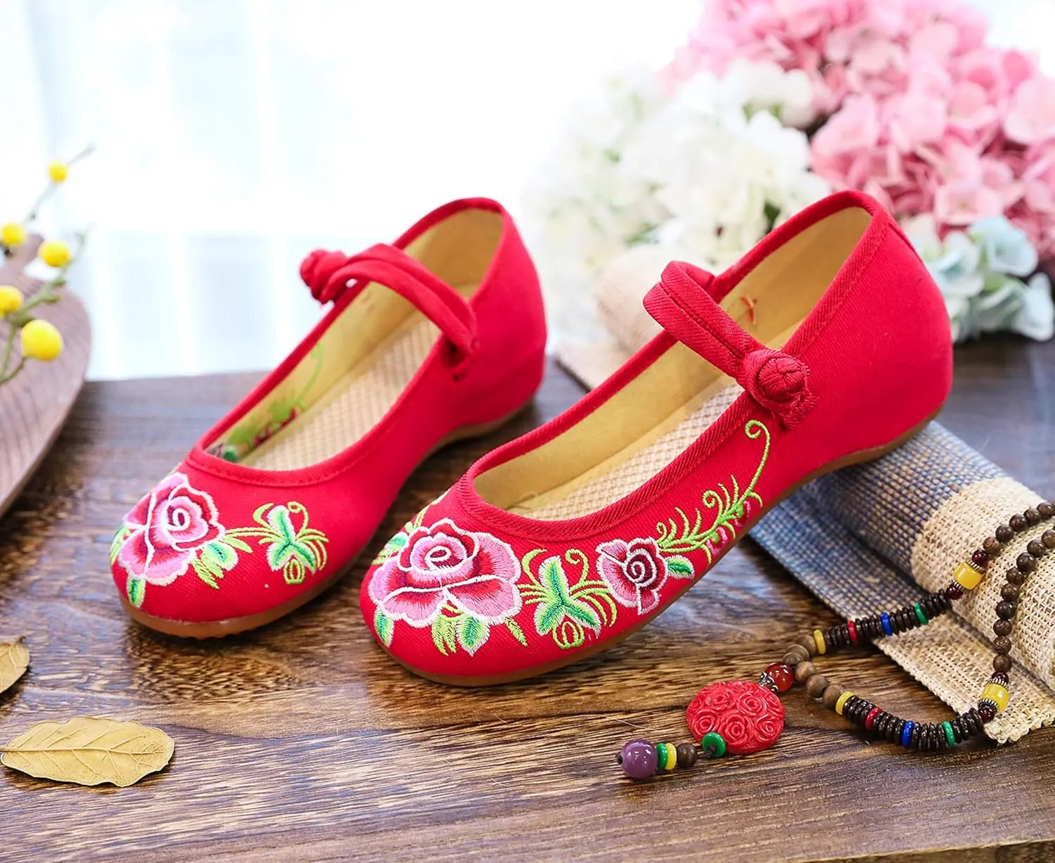 Stunner Women's Vintage Embroidered Shoes Comfortable Flat Shoes Mary Jane Shoes