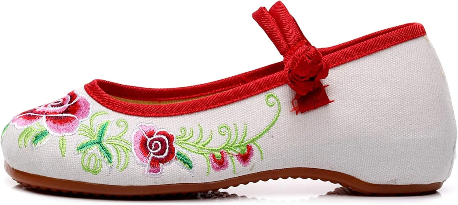 Stunner Women's Vintage Embroidered Shoes Comfortable Flat Shoes Mary Jane Shoes