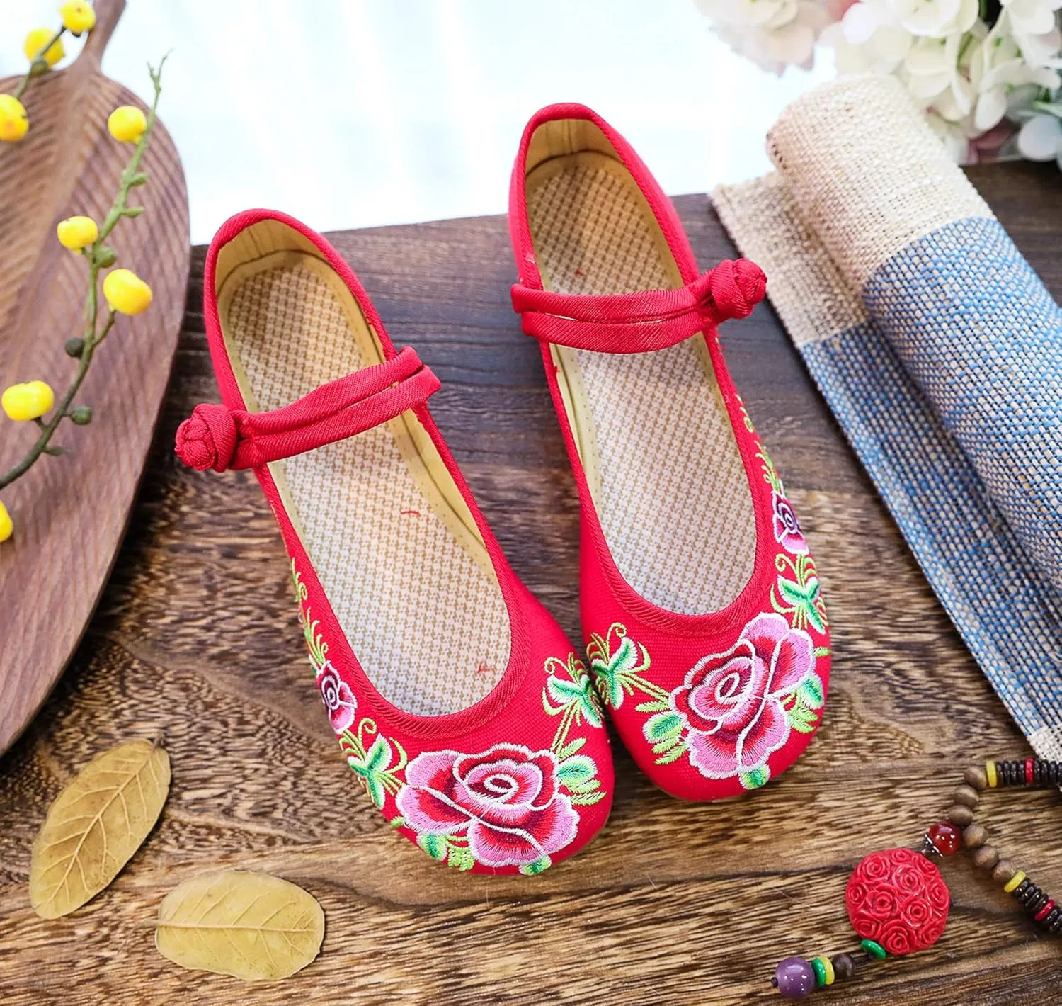 Stunner Women's Vintage Embroidered Shoes Comfortable Flat Shoes Mary Jane Shoes