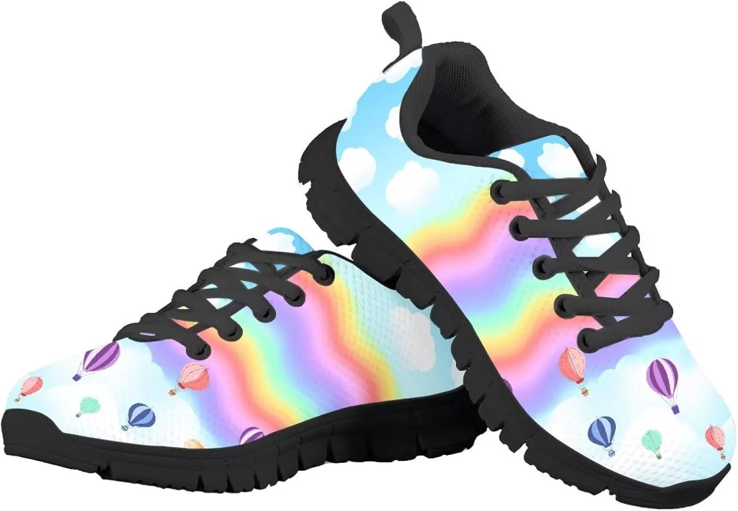 Stylish Breathable Tennis Sneakers Indoor Anti-Skid Shoes for Boys Girls Lightweight Cozy Rubber Sole Anti-Skid Shoes for Travel US Little Kid 11-13 Big Kid 1-5 Black Sole