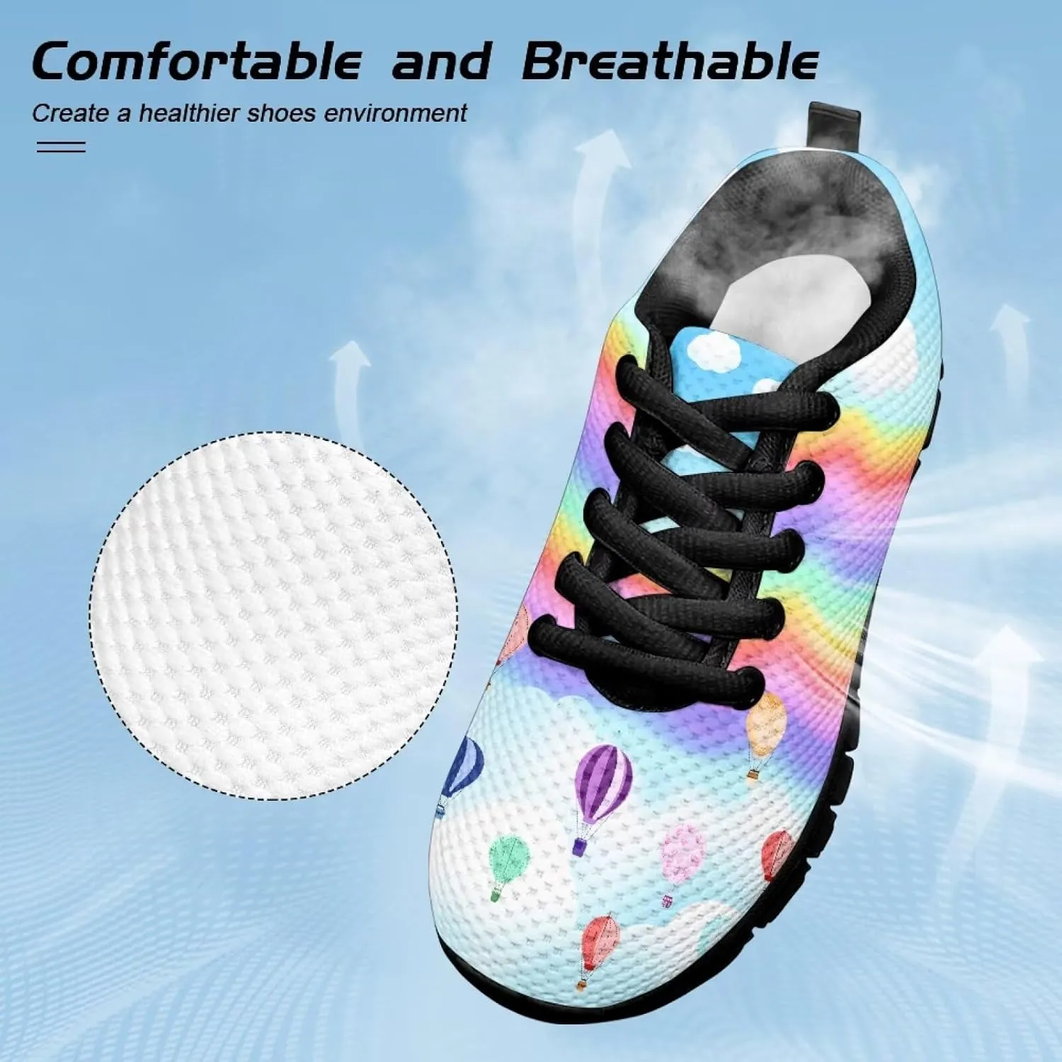Stylish Breathable Tennis Sneakers Indoor Anti-Skid Shoes for Boys Girls Lightweight Cozy Rubber Sole Anti-Skid Shoes for Travel US Little Kid 11-13 Big Kid 1-5 Black Sole