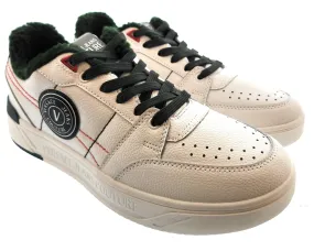 Versace Jeans Couture White Fuzzy Lined Sneakers-