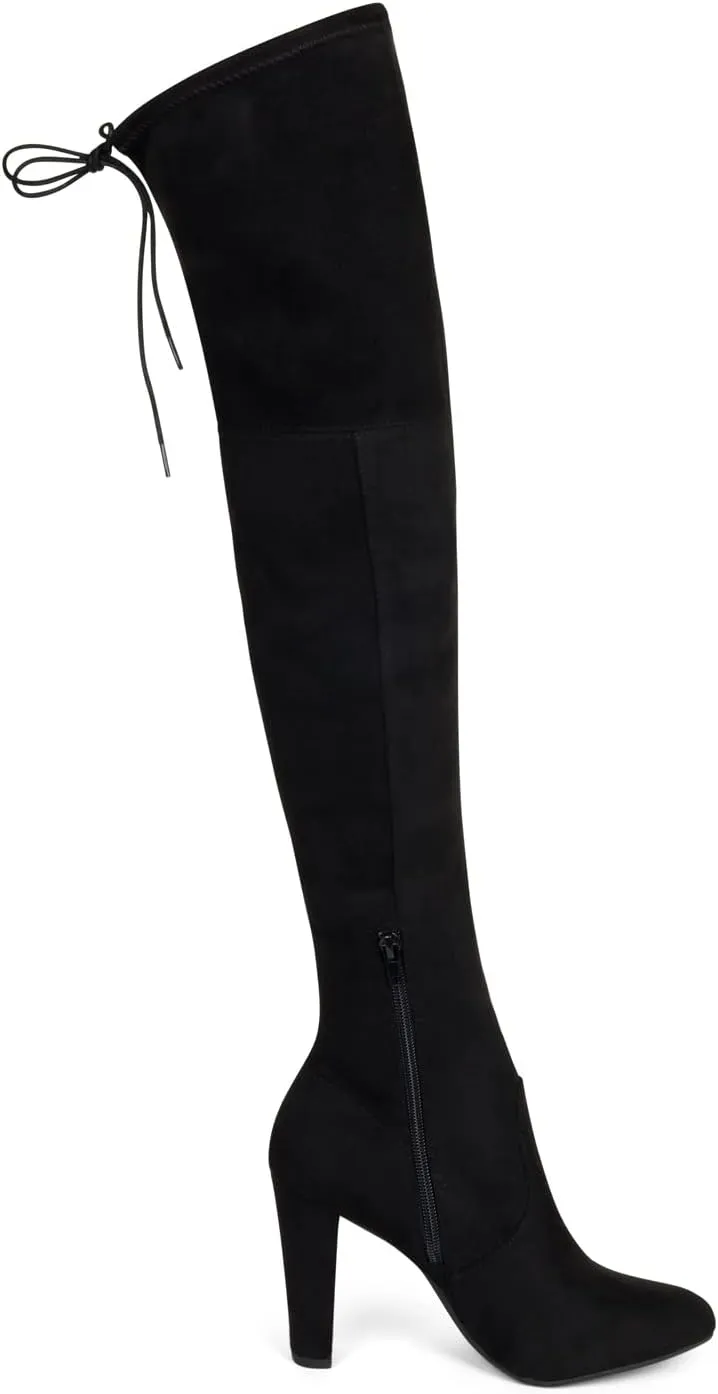 Womens Boots Thigh High Lace Over the Knee - Low Block Heel ~MERCURY