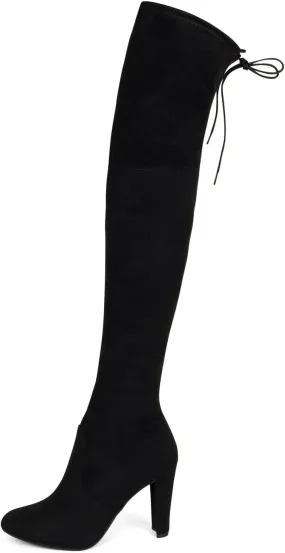 Womens Boots Thigh High Lace Over the Knee - Low Block Heel ~MERCURY
