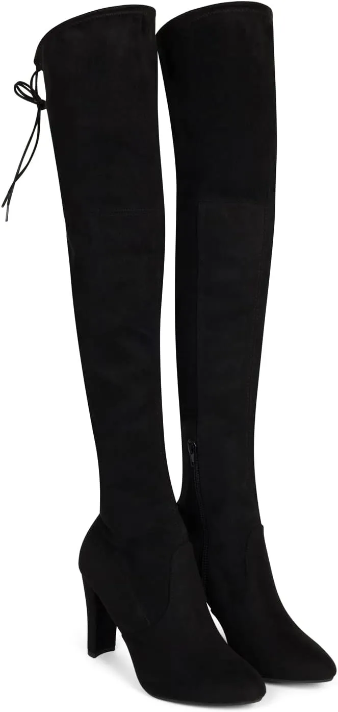 Womens Boots Thigh High Lace Over the Knee - Low Block Heel ~MERCURY