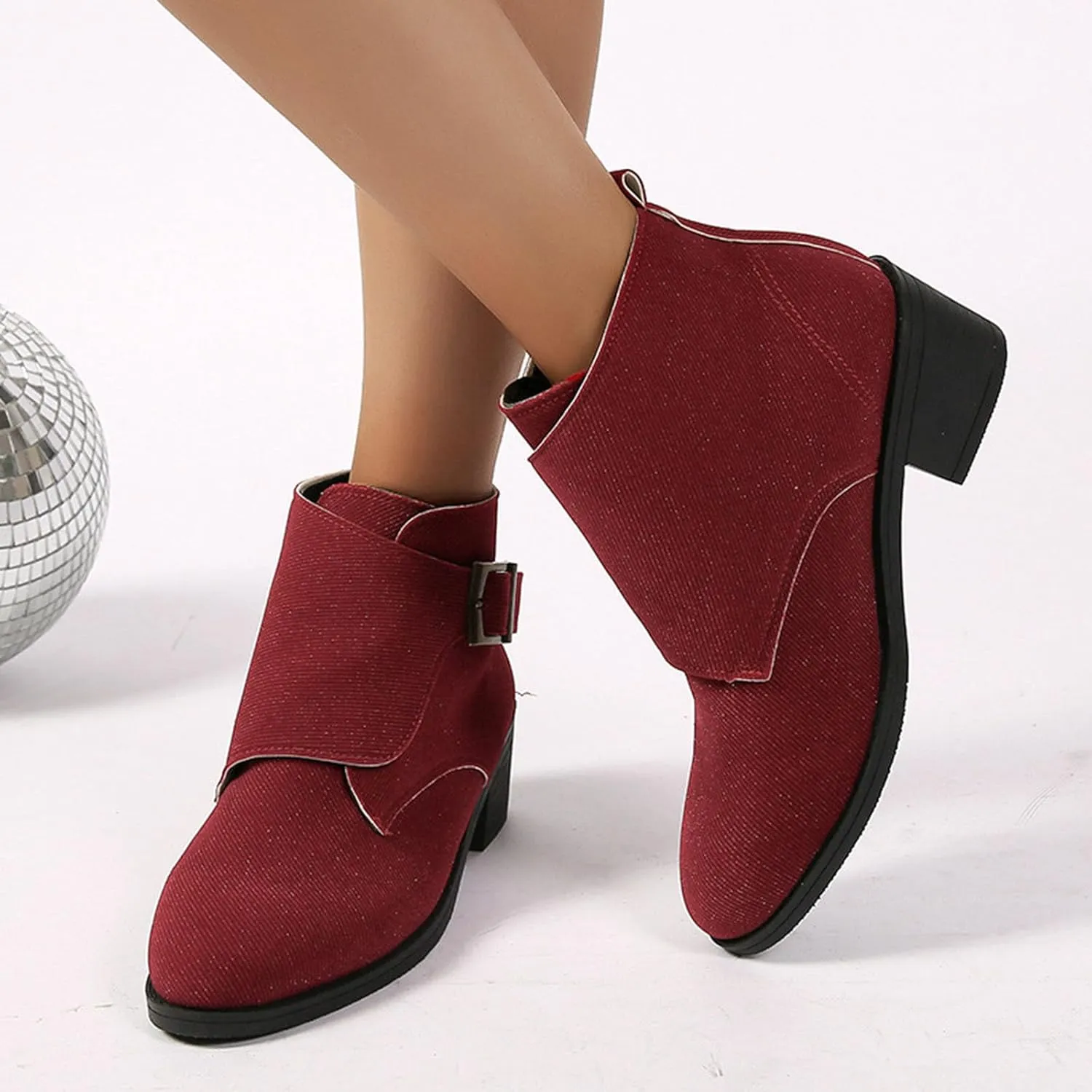 Women's Chunky Block Boots heels Side Zipper BootsKnee High Boots Casual Shoes Rain Boots Combat Chunky Western Pull On