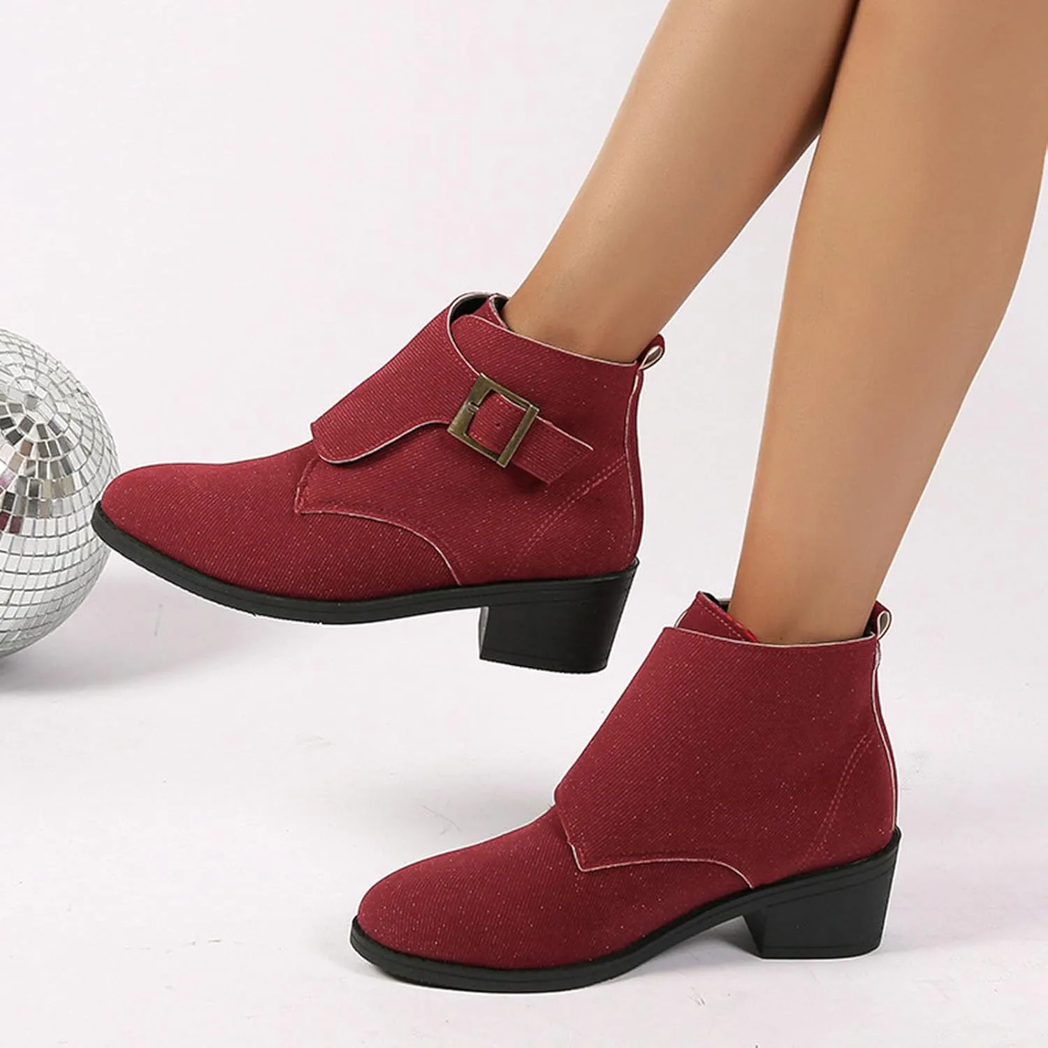 Women's Chunky Block Boots heels Side Zipper BootsKnee High Boots Casual Shoes Rain Boots Combat Chunky Western Pull On