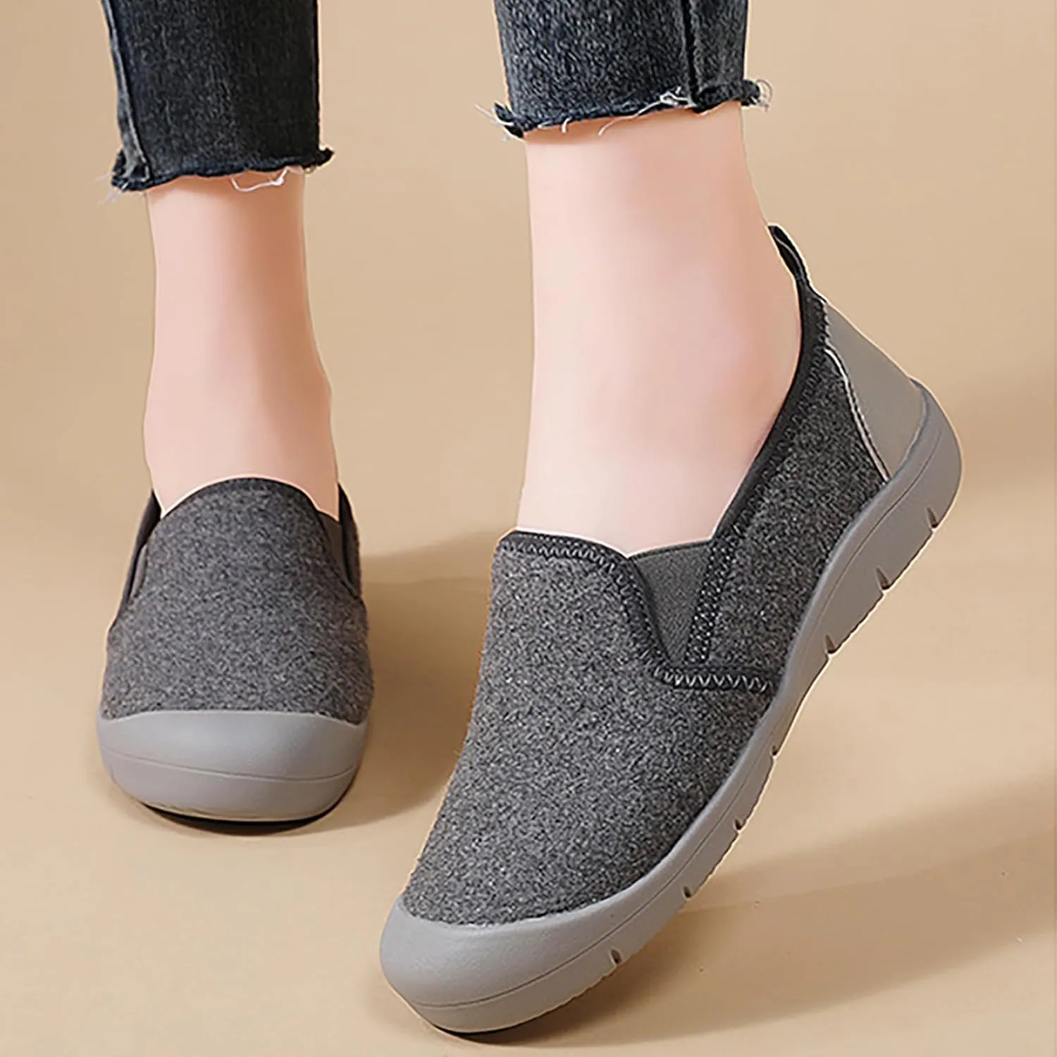 Women's Comfortable Orthopedic Loafers Casual Slip-On Comfortable Soft Sole Work Walking Shoes Breathable Anti-Slip Mom Shoes