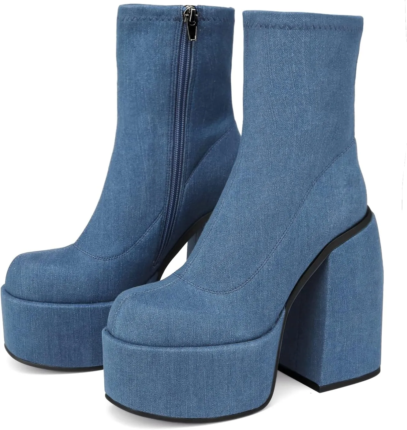 Yolkomo Women's Chunky Heel Knee High Platform Boots