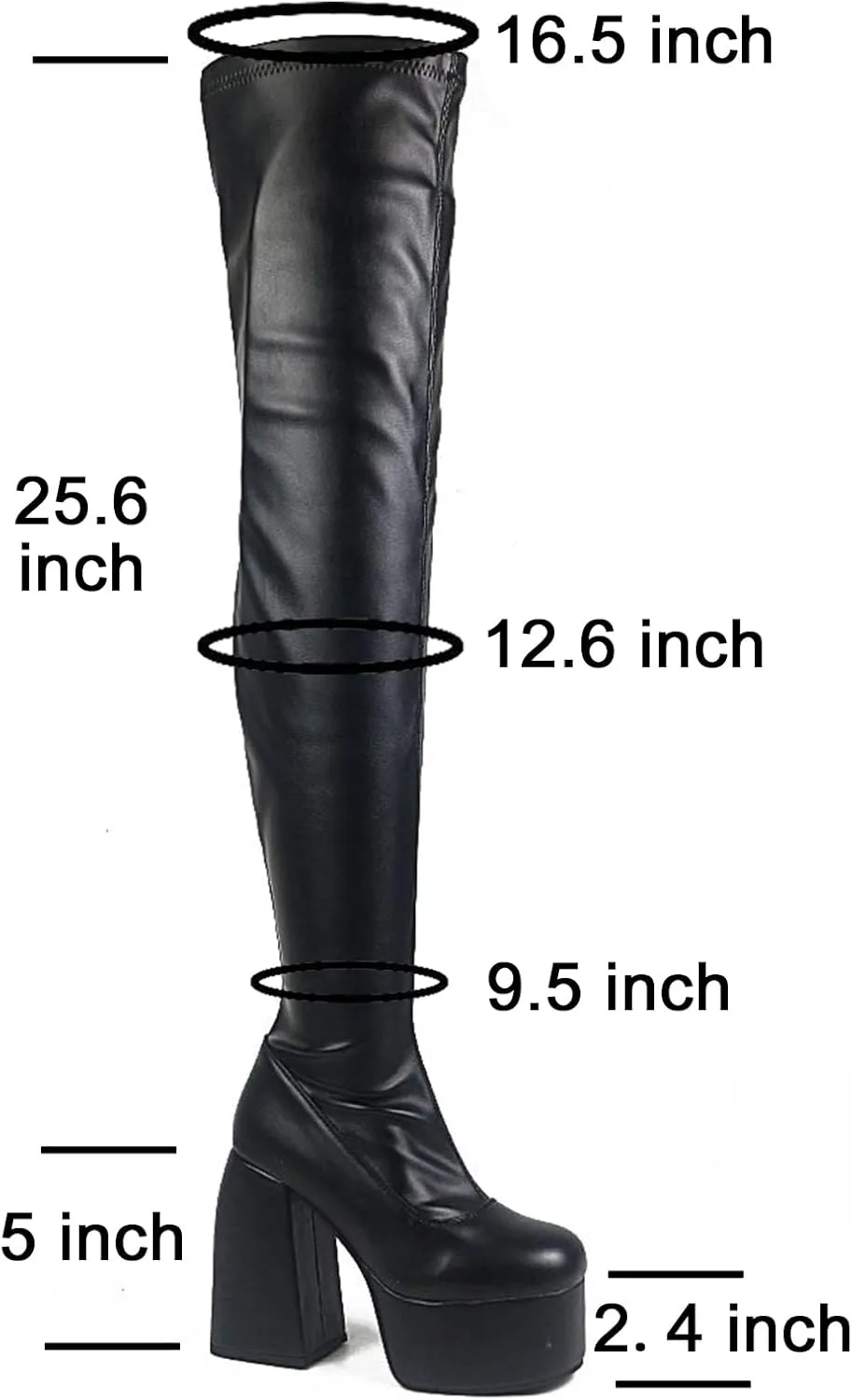 Yolkomo Women's Chunky Heel Knee High Platform Boots